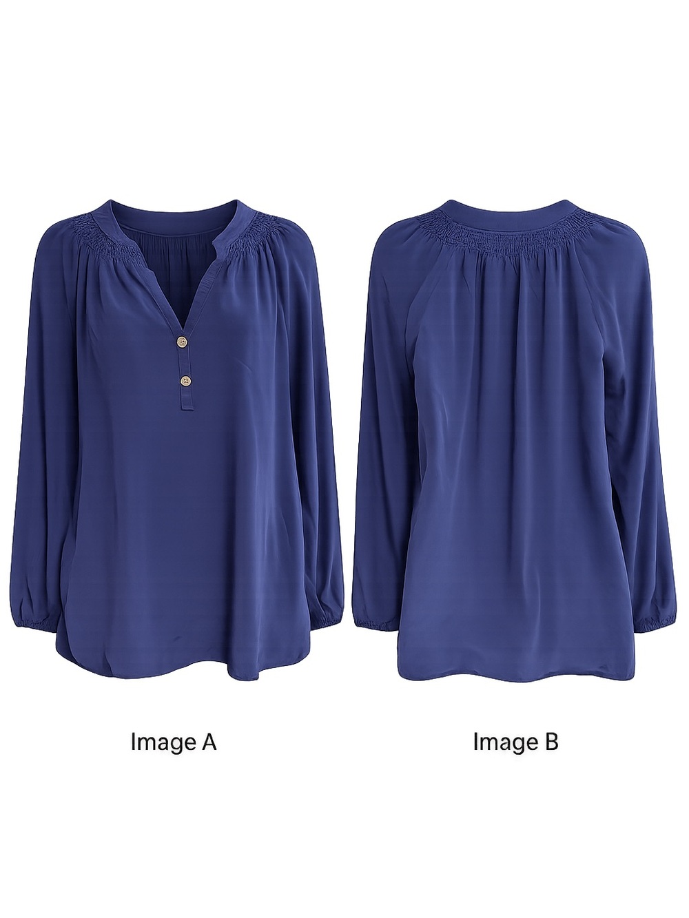 Lilly Pulitzer Navy Blue Long-Sleeve Blouse – Size Medium